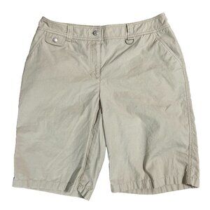 Vtg Jones New York Khaki Shorts High Rise Plus Size Bermuda Beige Lightweight 14